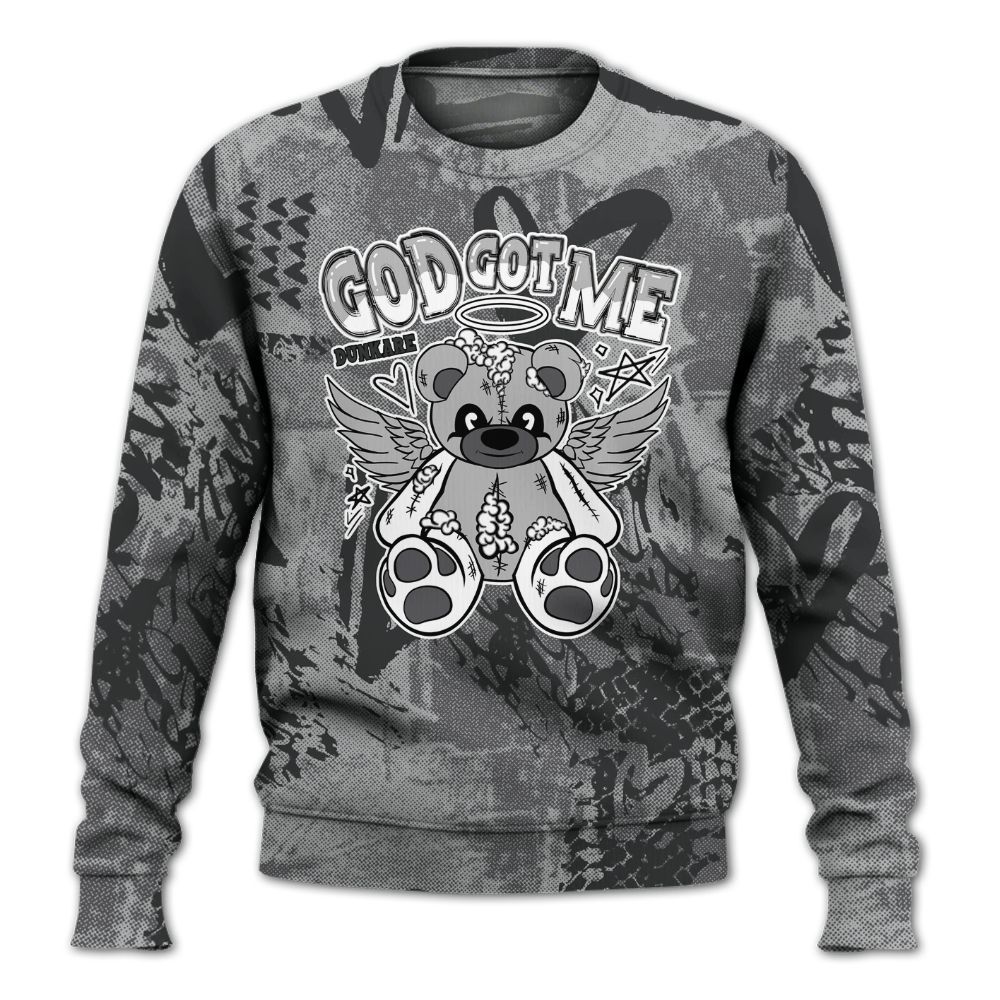 Sweatshirt To Match White Thunder 4s - Gods Guides Me Bear Heart Grunge All Over Print