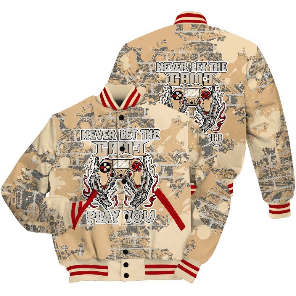 Varsity Jacket To Match Dunk Low Strawberry Waffle Shirt - PlayGame Skull Brick All Over Print