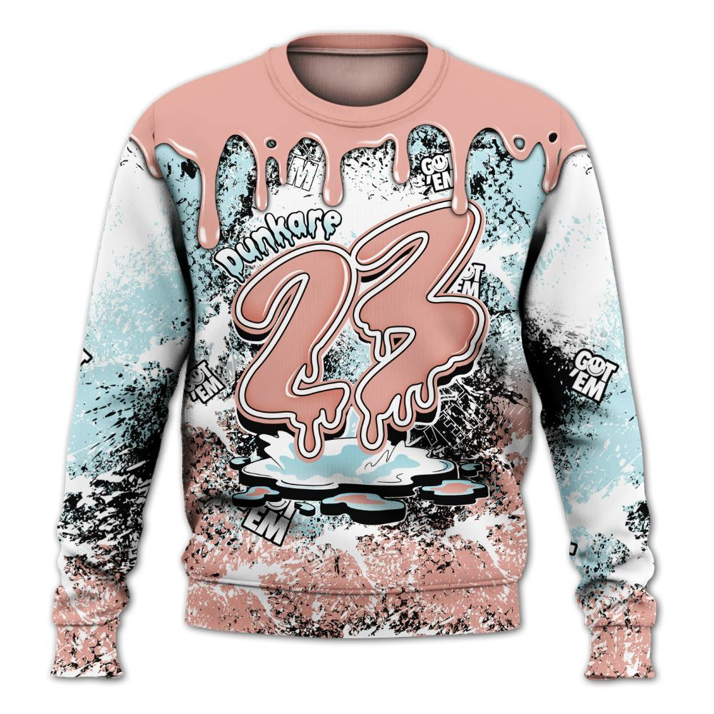 Sweatshirt To Match Dunk Low Glacier Arctic - Dripping 23 Drip All Over Print