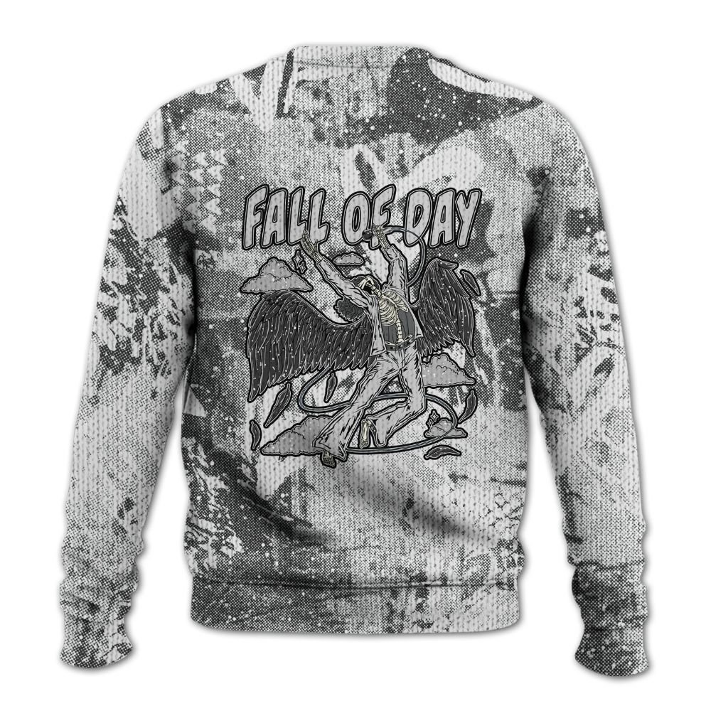 Knitted Sweater To Match Reverse Black White 6s - Fall Of Days Skeleton Heart