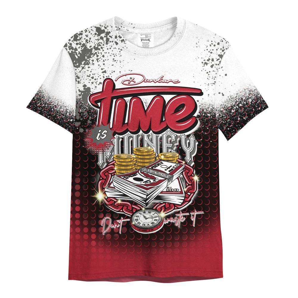 Shirt To Match Red Flint 13s - Halftone Time Is Money All Over Print