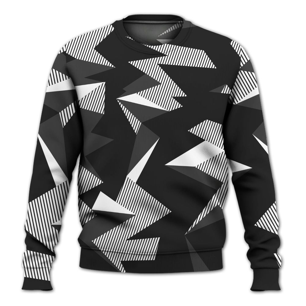 Sweatshirt To Match Black Cat NET 4s - Geometric Camouflage Pattern All Over Print