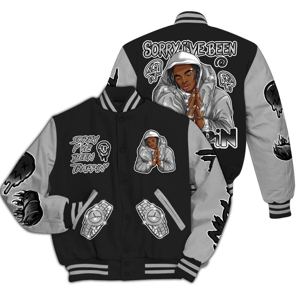 Varsity Jacket To Match NOCTA Black 2s - Trappin' Unique All Over Print