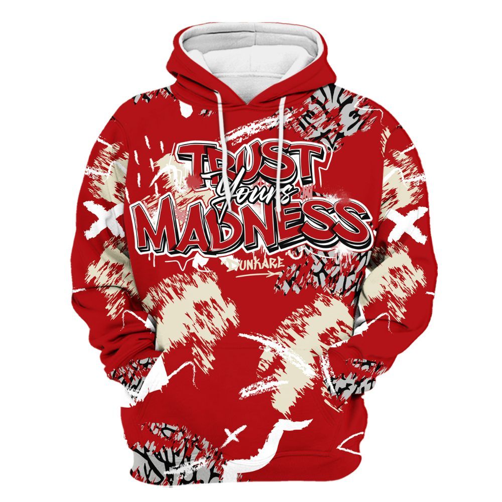 Hoodie To Match Cement Grey 3s - Trust Your Madness Retro All Over Print