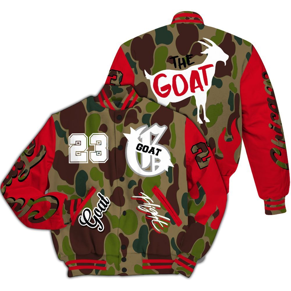 Varsity Jacket To Match Air Max 90 Duck Camo Red - The G.O.A.T Flight Streetwear All Over Print