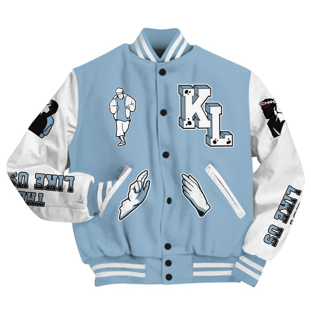 Varsity Jacket To Match High University Blue 1s - Dislike Us Graphic All Over Print