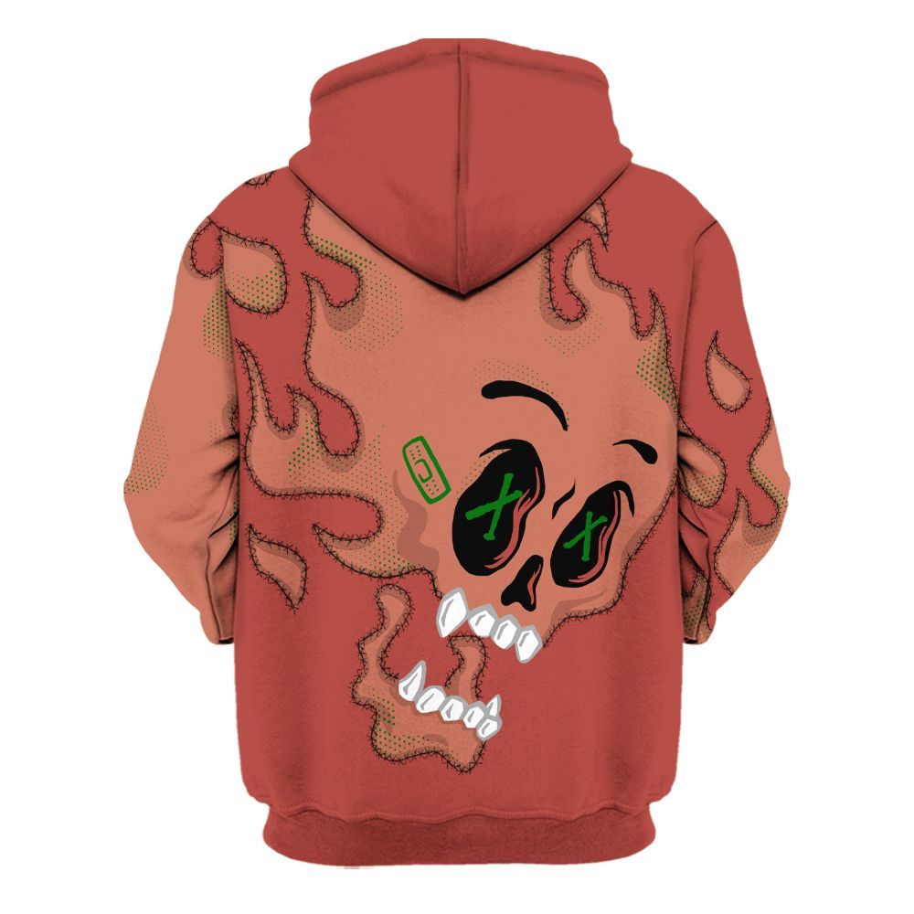 Hoodie To Match Dune Red 13s - All Hustle No Lucky Skull All Over Print