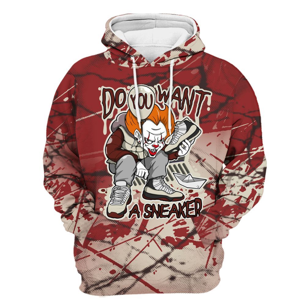 Hoodie To Match High 85 Bred 1s - Clown Scary Sneakers Halloween Graphic All Over Print