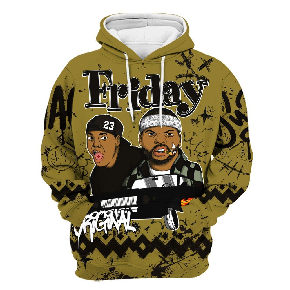 Hoodie To Match Air Flightposite Metallic Gold - Friday Sneaker Crayon All Over Print
