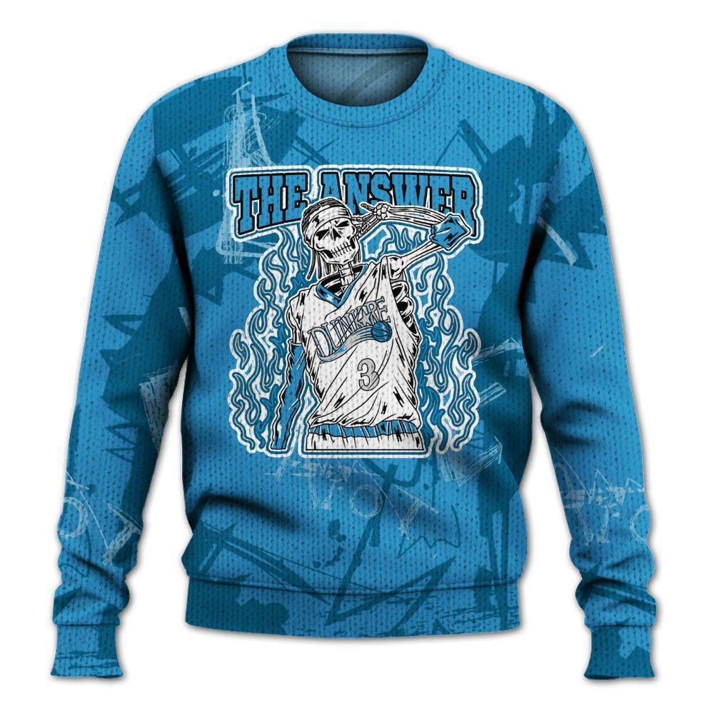 Knitted Sweater To Match Powder Blue 9s - Allen Answer Skeleton Messyz
