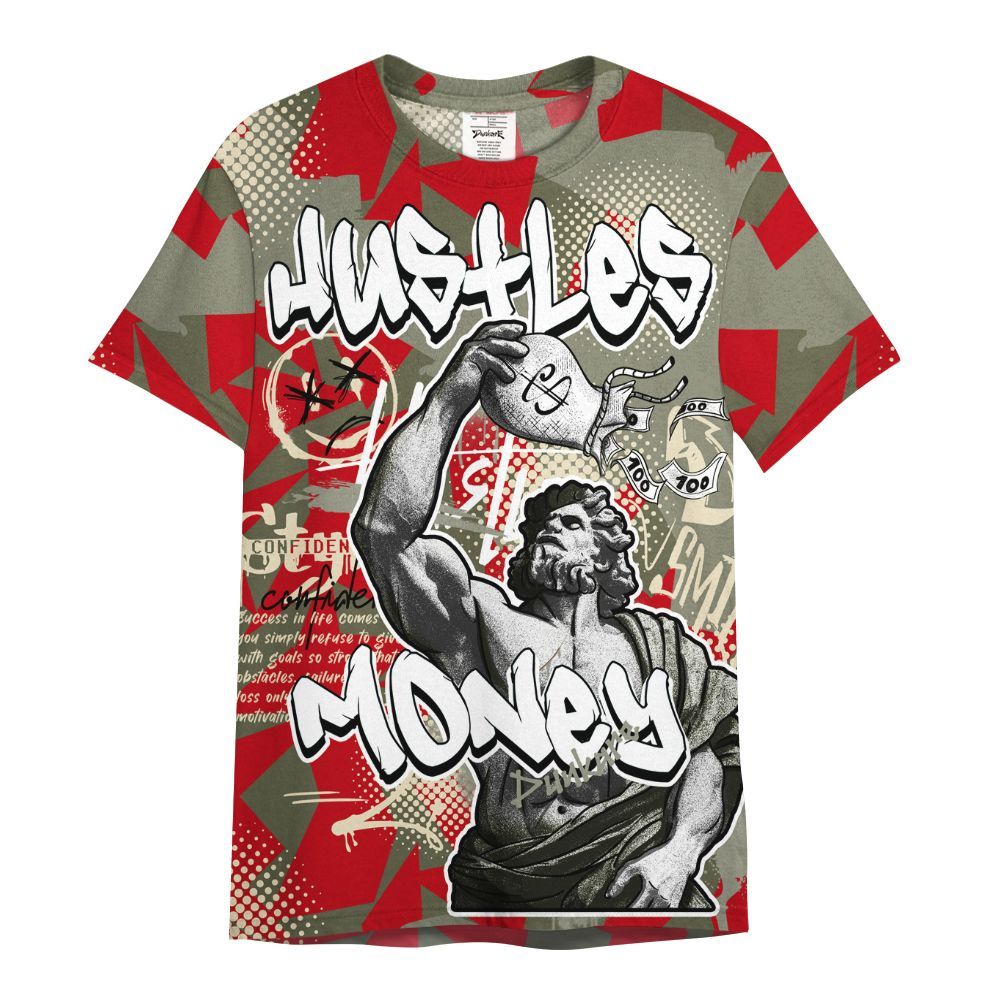 Shirt To Match Low OG Medium Olive 1s - Huslte Money Retro All Over Print