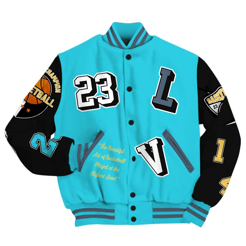 Varsity Jacket To Match Retro Gamma Blue 11s - The GOAT Got Em All Over Print
