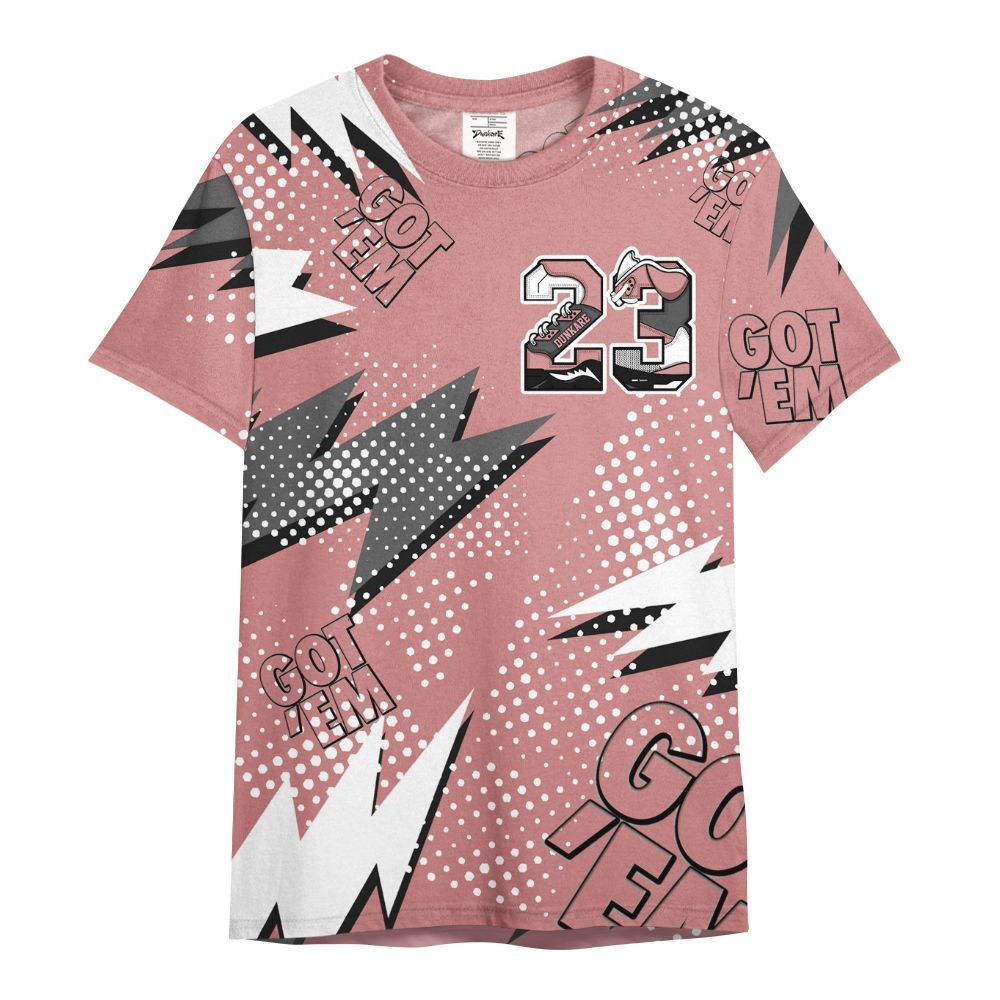 Shirt To Match Low OG Rust Pink 1s - Custom Name Number 23 5s All Over Print