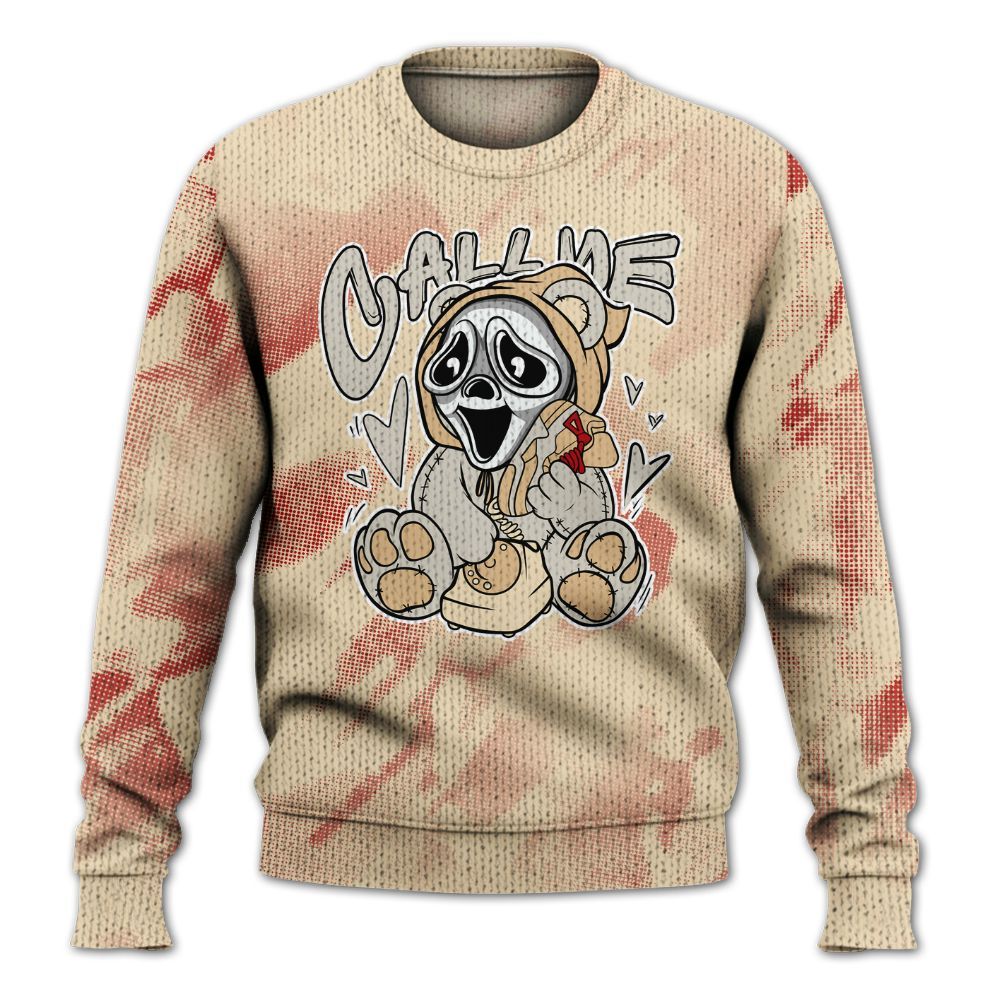 Knitted Sweater To Match Dunk Low Strawberry Waffle - Call Me Bear Abstract Halftone