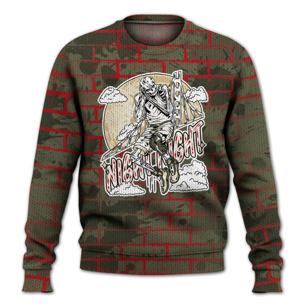 Knitted Sweater To Match Travis Scott Low OG Medium Olive 1s - Seeya Skeleton Brick