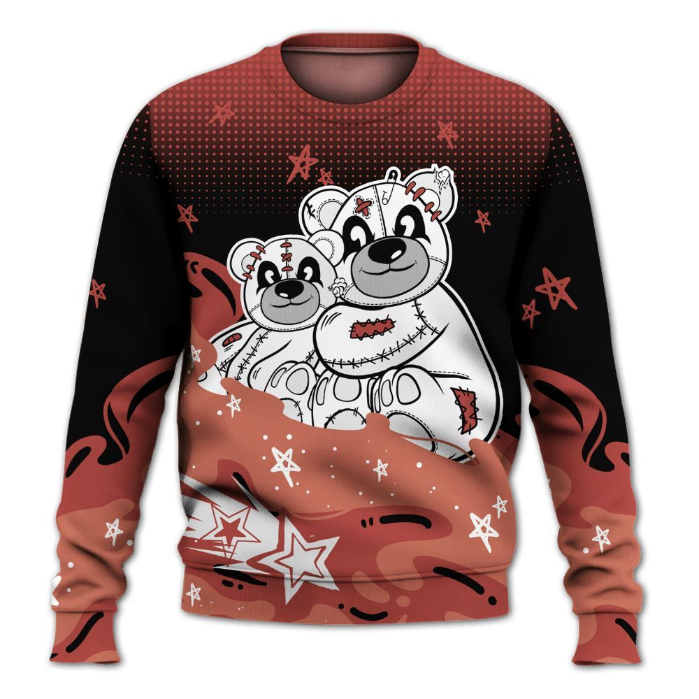 Sweatshirt To Match Dune Red 13s - Sincere Fondness Bear Stars All Over Print