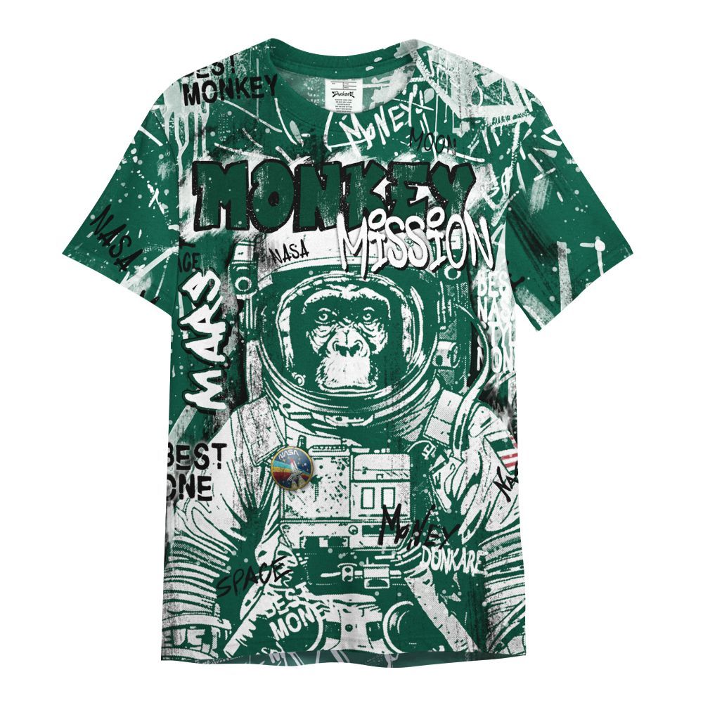 Shirt To Match Oxidized Green 4s - Monkey Misson Space All Over Print