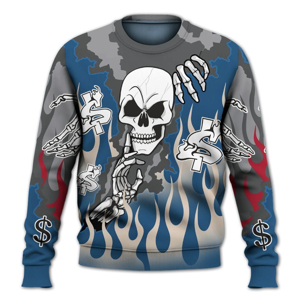 Sweatshirt To Match Rare Air 3s - Ones Move In Silence Graphic Trapped All Over Print