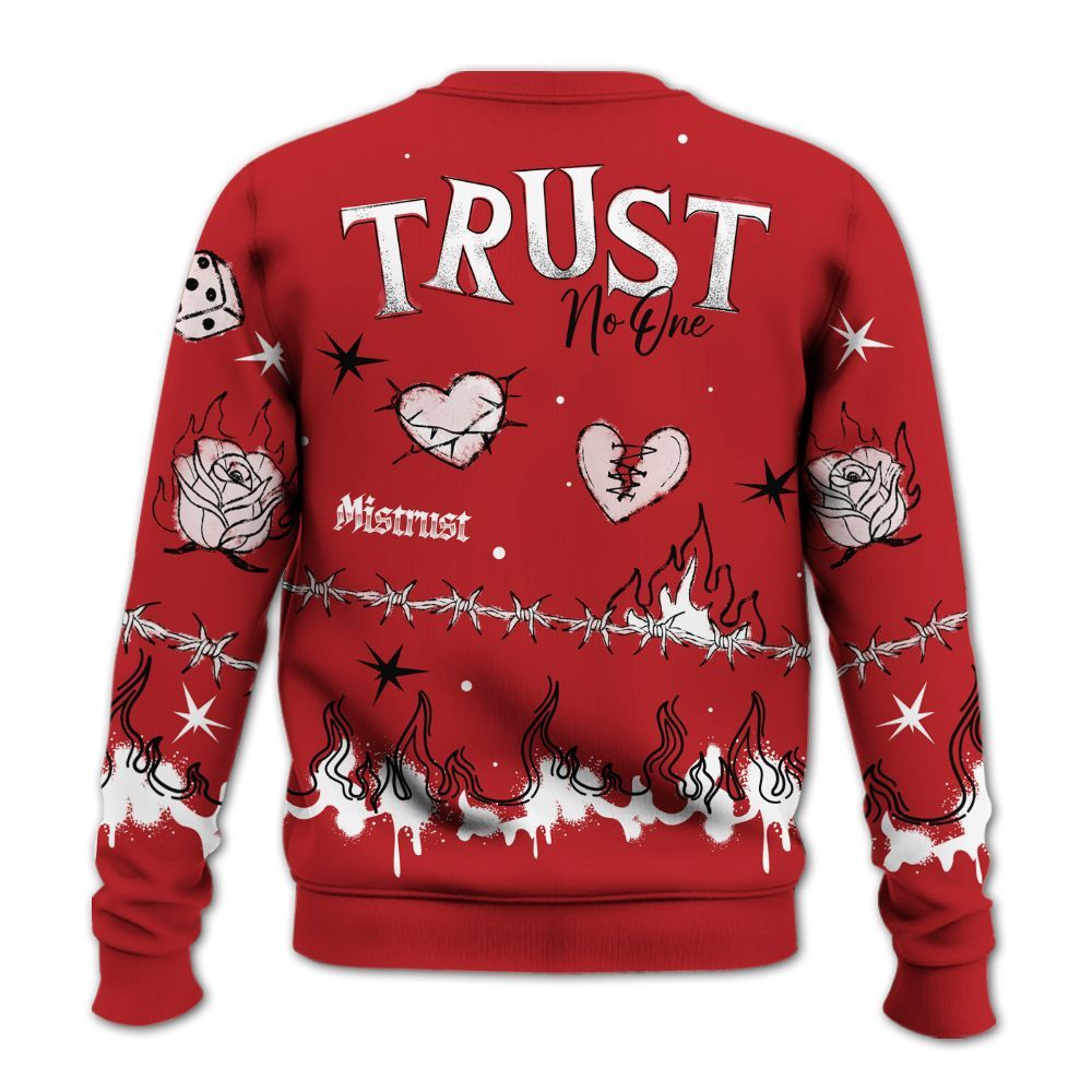 Sweatshirt To Match Retro Cherry 12s - Trust No One Snake-Bite Doodle Crayon All Over Print