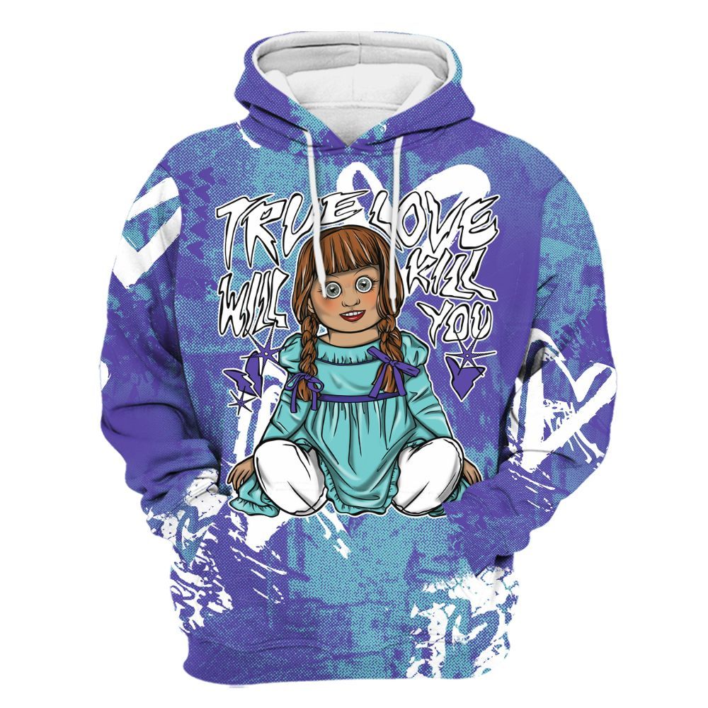 Hoodie To Match Low Hornets 1s - Genuine Loves Bear Heart Grunge All Over Print