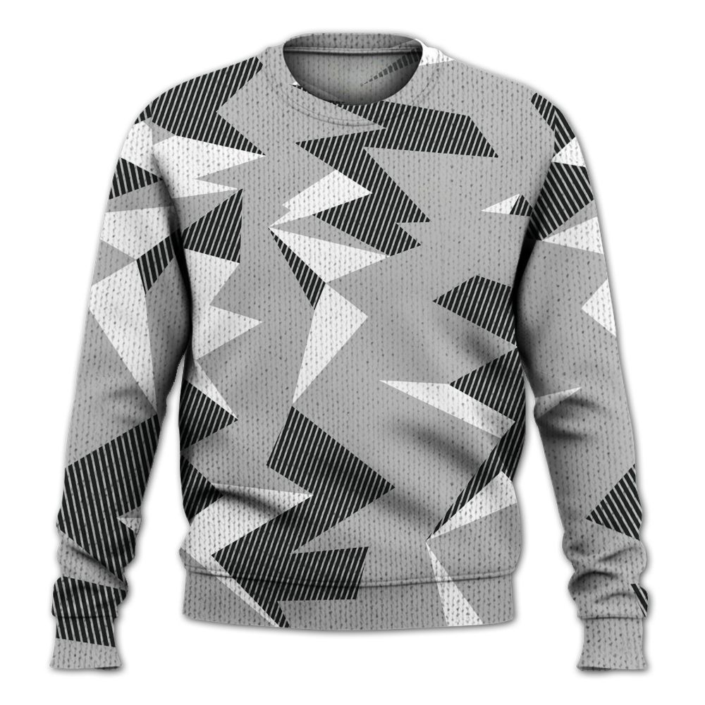 Knitted Sweater To Match Low 85 Metallic Black 1s - Geometric Camouflage Pattern