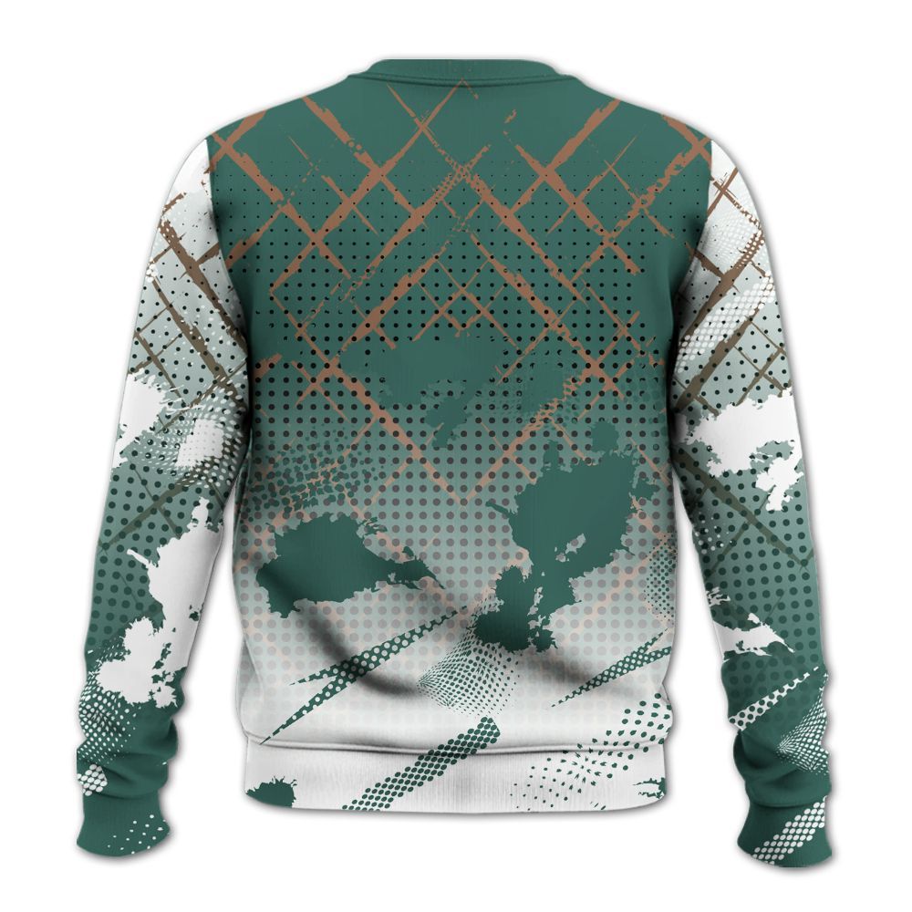 Sweatshirt To Match Low OG Oxidized Green 1s - Halftone Stand Business Dripping All Over Print