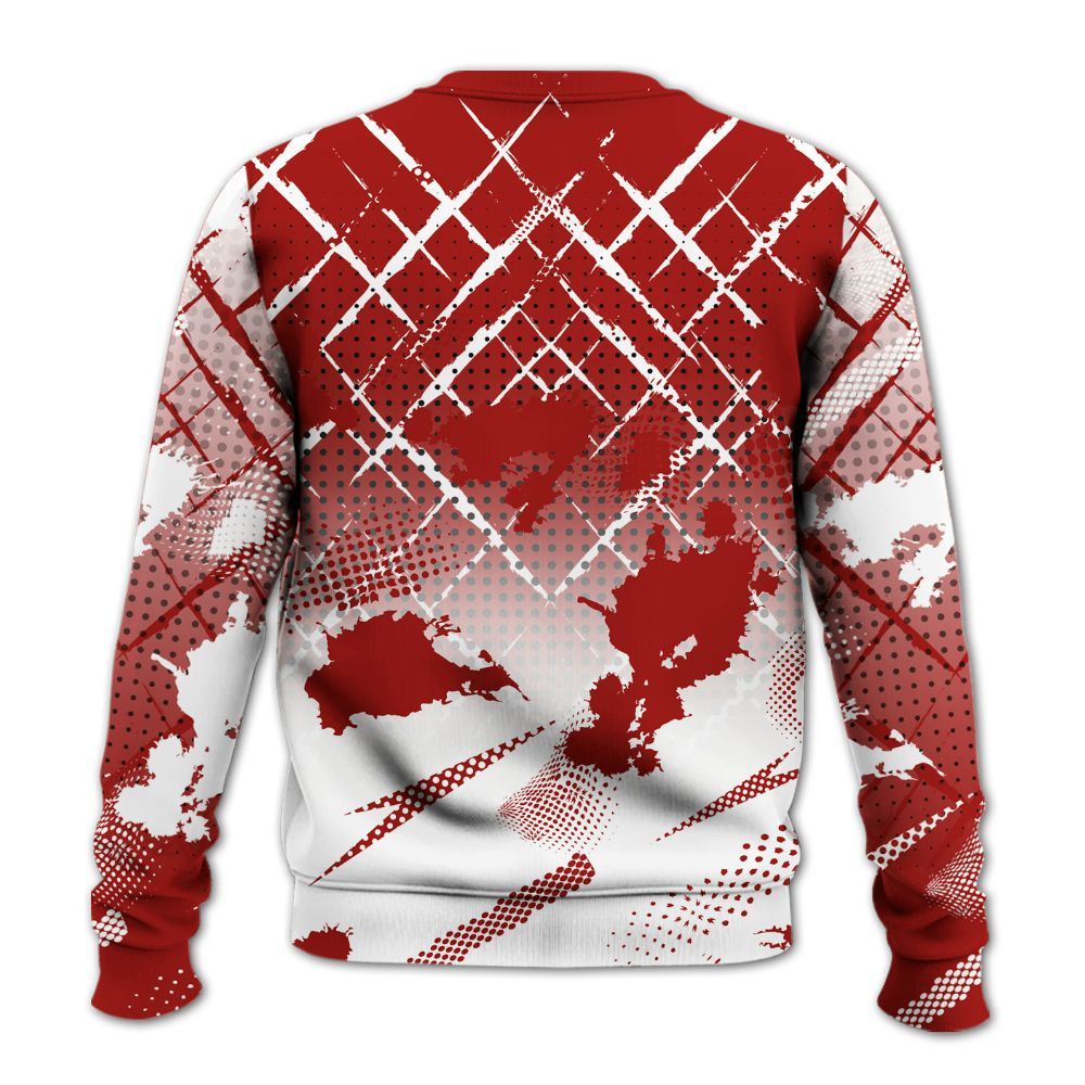 Sweatshirt To Match High OG Varsity Red 1s - Halftone Stand Business Dripping All Over Print