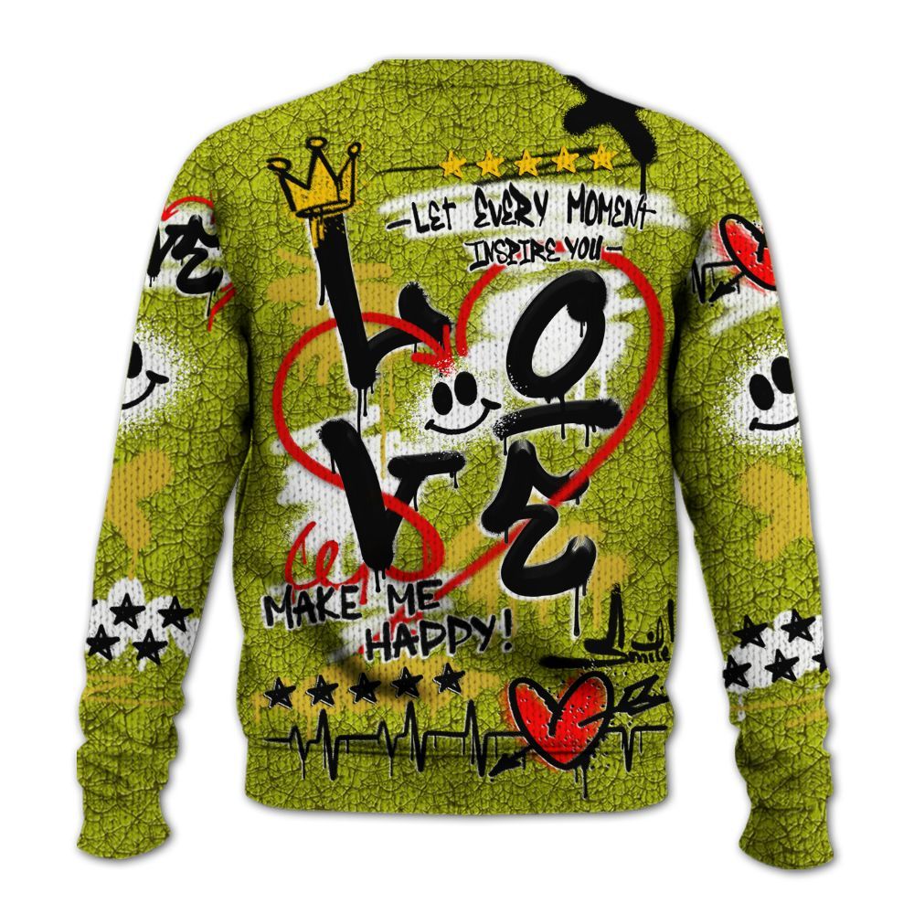 Knitted Sweater To Match Dunk Low QS Halloween Skull - Happy Love Beats Graffiti Streetwear