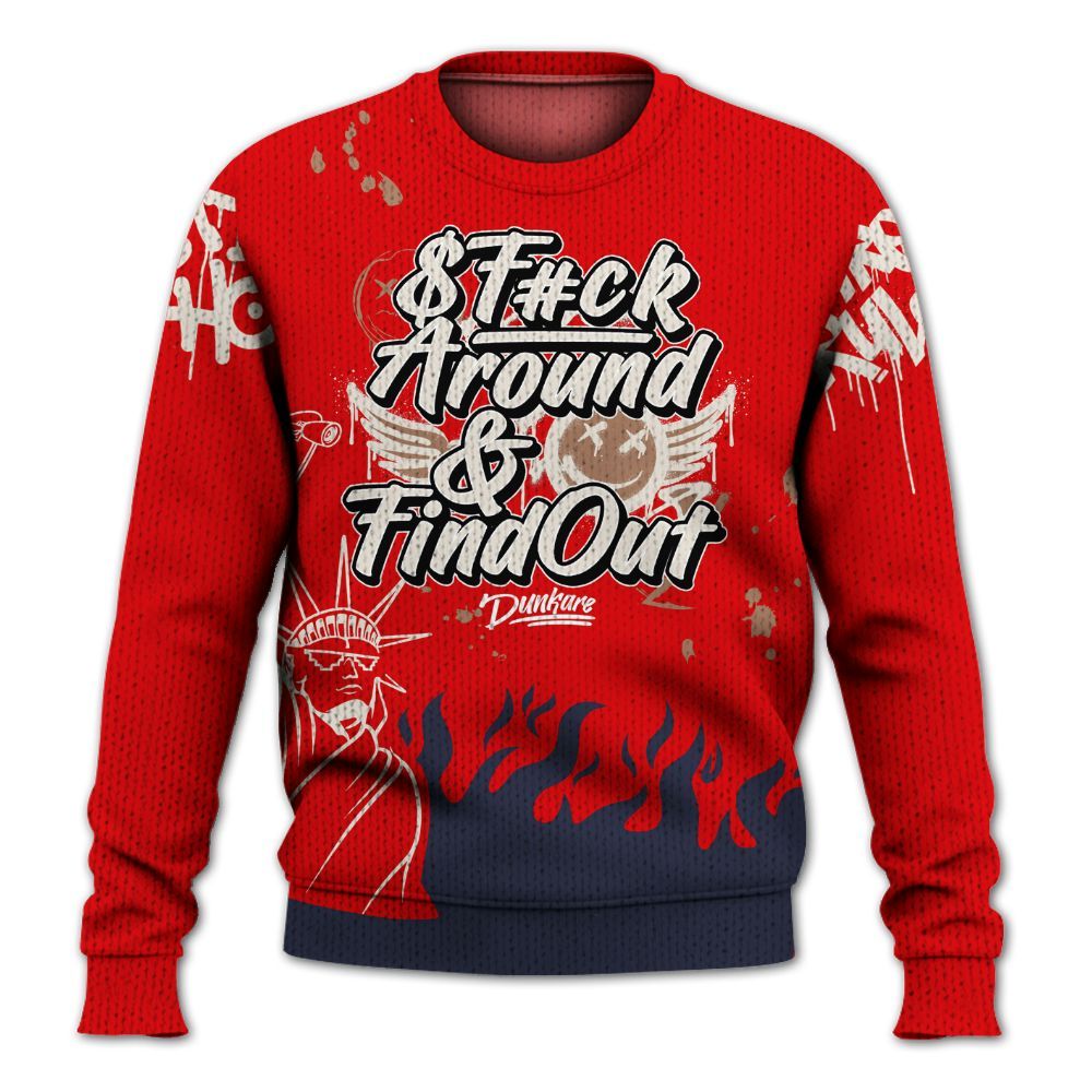 Knitted Sweater To Match Low OG Howard University 1s - Graphic Fck Around Find Out