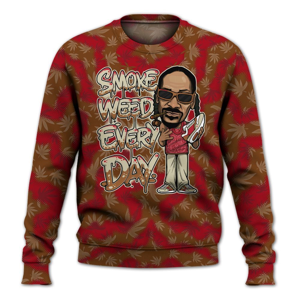 Sweatshirt To Match Archaeo Brown 5s - Smoking Every Day Graphic Weeding Art All Over Print