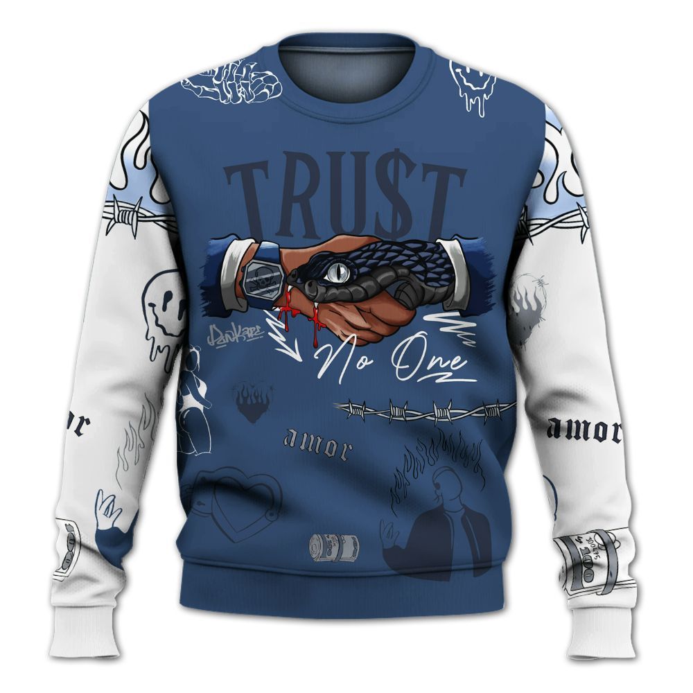 Sweatshirt To Match Midnight Navy 4s - Snake Trust No One All Over Print
