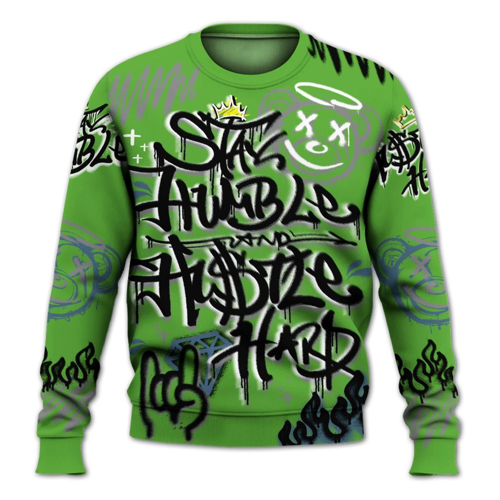 Sweatshirt To Match Retro Green Bean 5s - Humble Drip Streetwear Graffity All Over Print