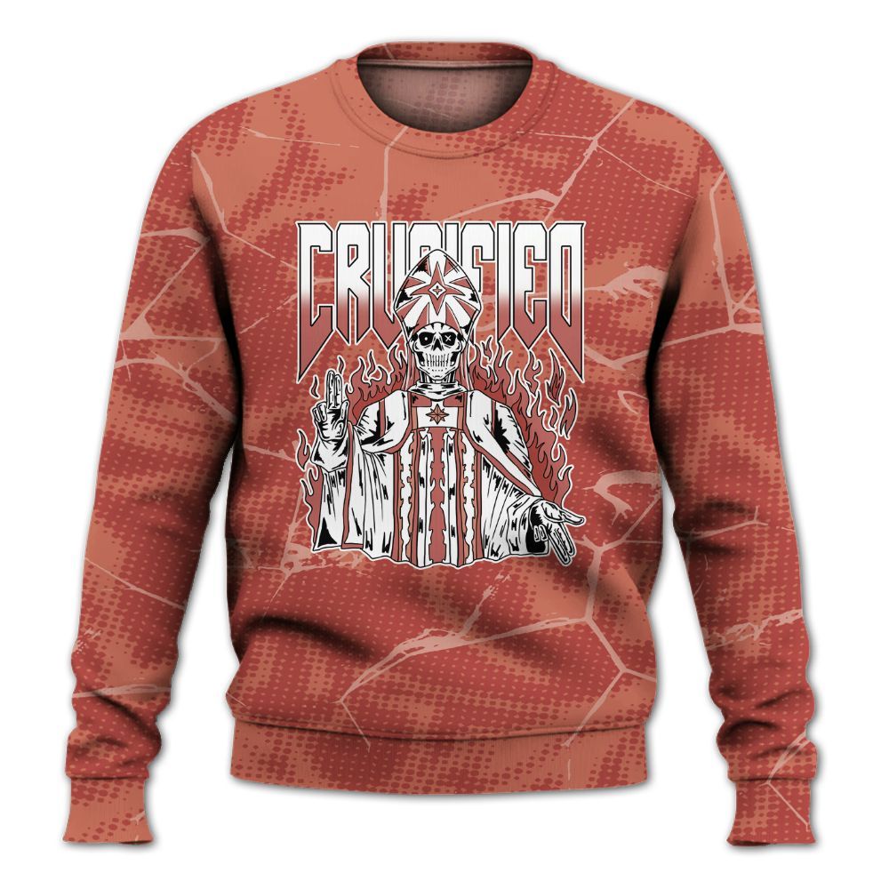 Sweatshirt To Match Dune Red 13s - Crucified Skeleton Crack All Over Print