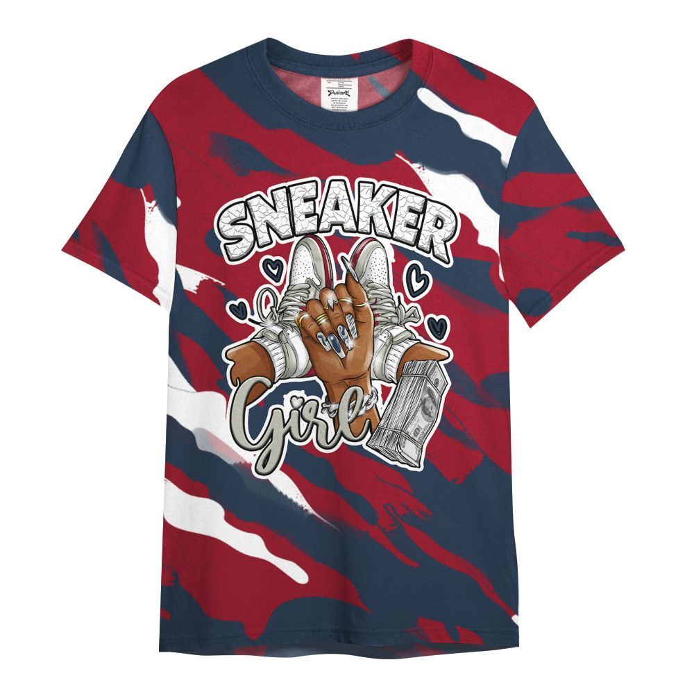 Shirt To Match White Midnight Navy 6s - Sneakerz Girlz Colored All Over Print