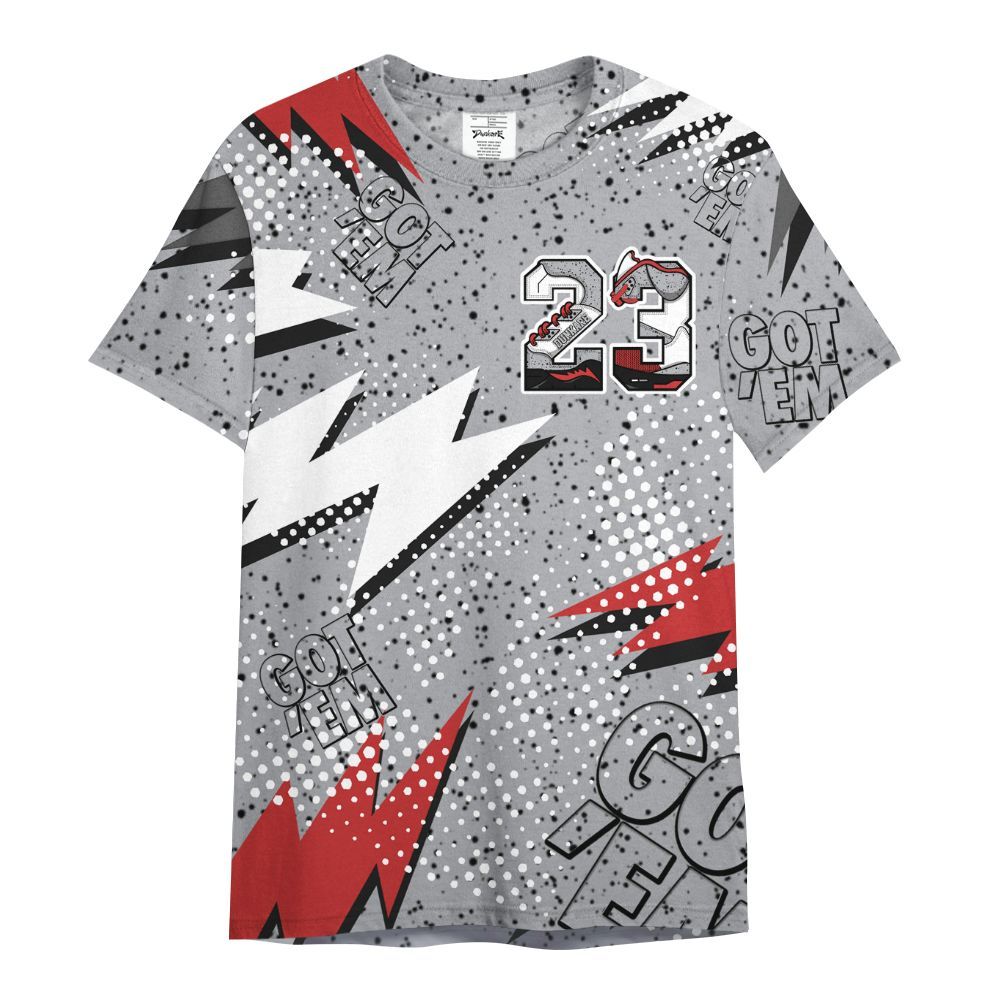 Shirt To Match White Cement 4s - Custom Name Number 23 5s All Over Print