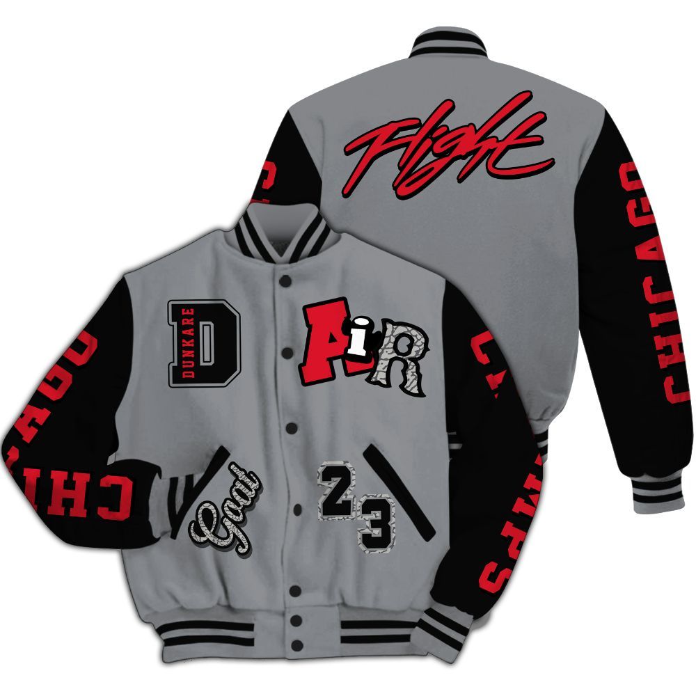 Varsity Jacket To Match Black Cement 3s Shirt, AIR Number 23 GOAT Graphic All Over Print