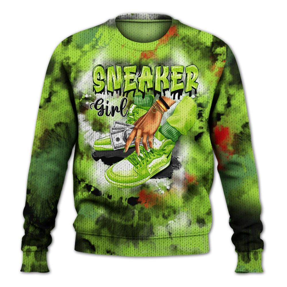 Knitted Sweater To Match Kobe 6 SE Grinch - SNEAKER Girl Money Drip Tie Dye