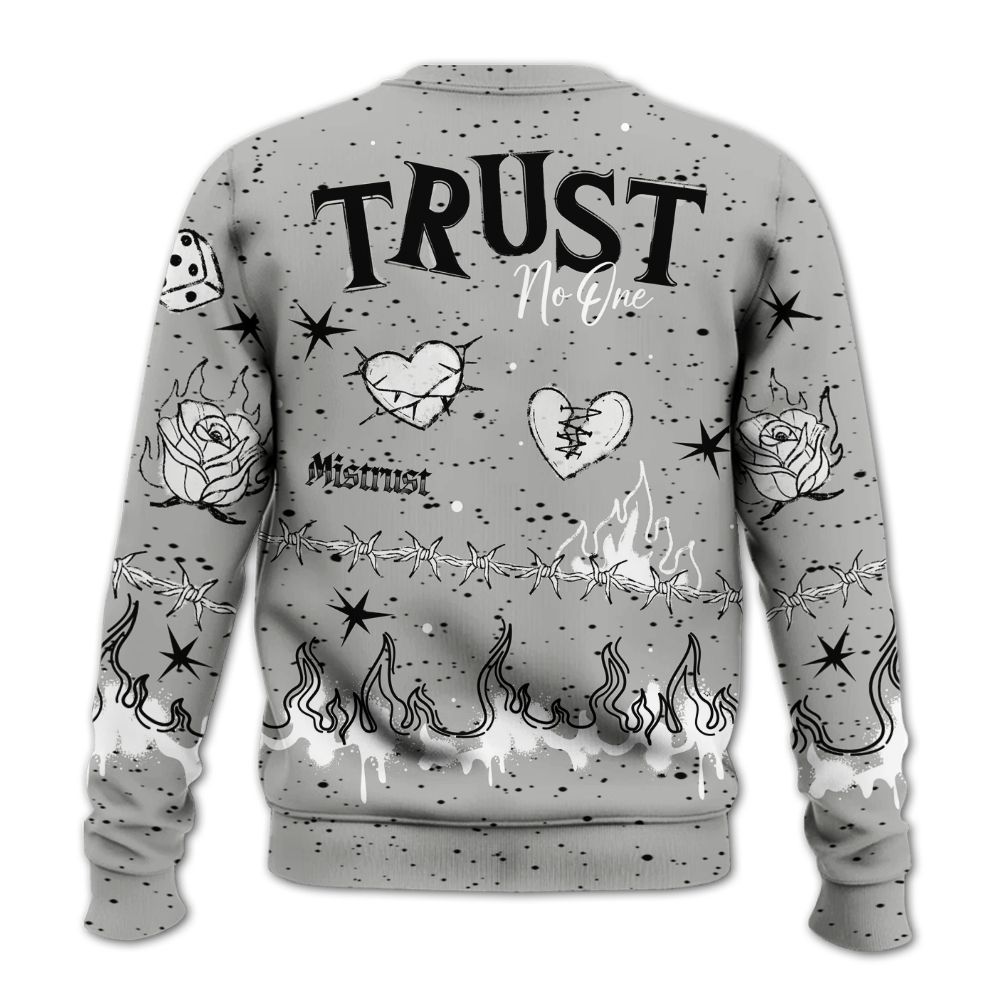 Sweatshirt To Match Retro White Oreo 4s - Trust No One Snake-Bite Doodle Crayon All Over Print