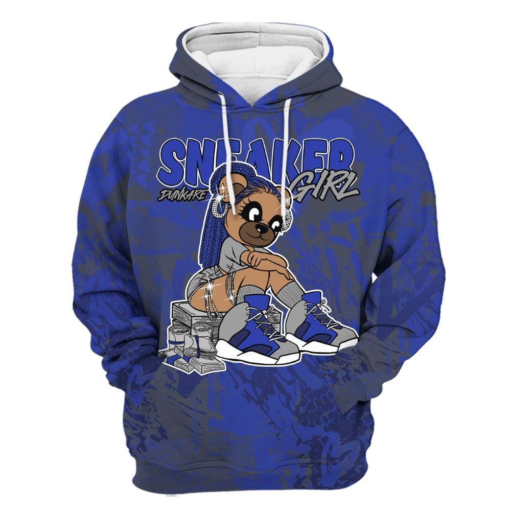 Hoodie To Match Air Max Plus Black Racer Blue - Sneaker Girl Bear Heart Grunge All Over Print