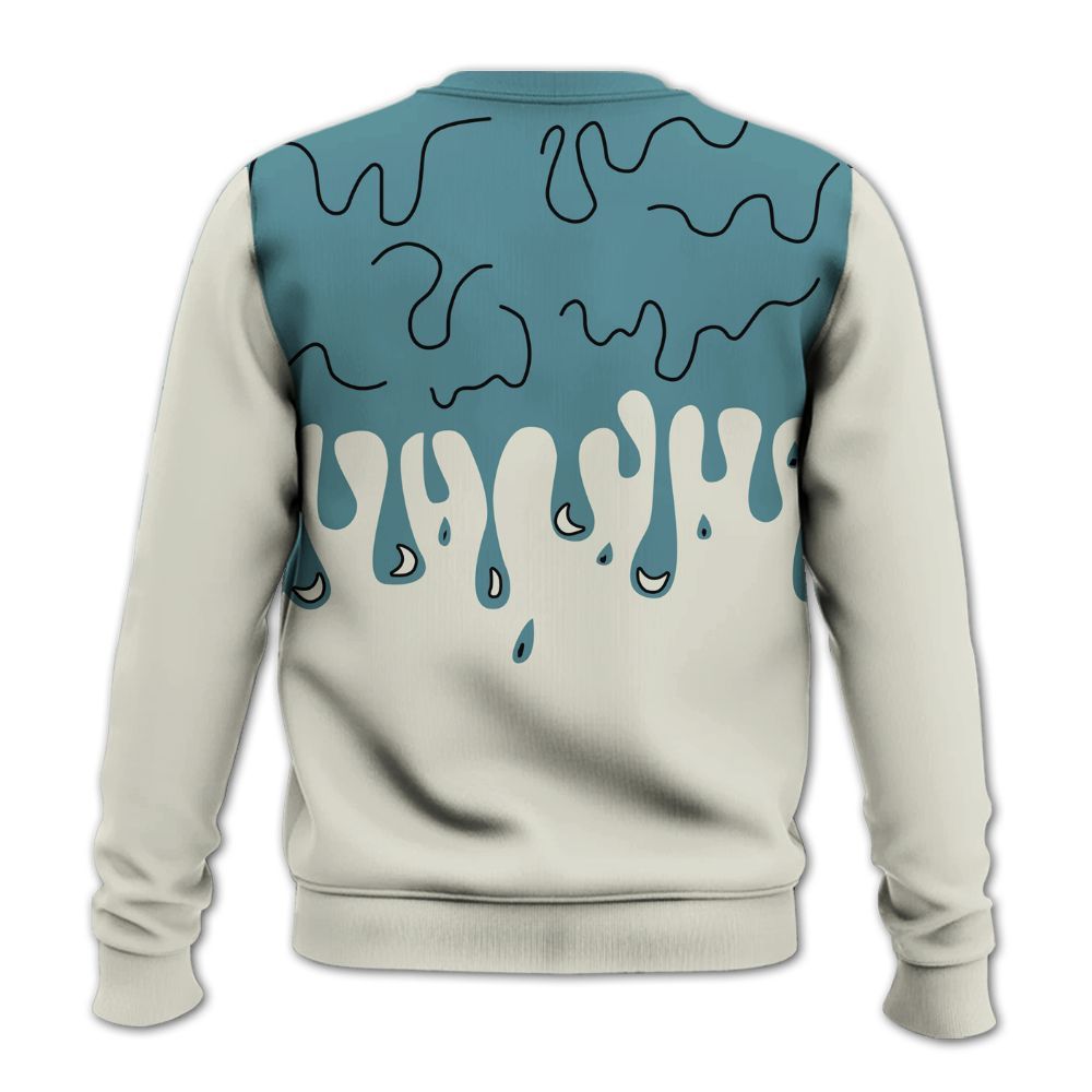 Sweatshirt To Match Dunk Low Denim Turquoise Royal - Snake Trust No One Drip All Over Print