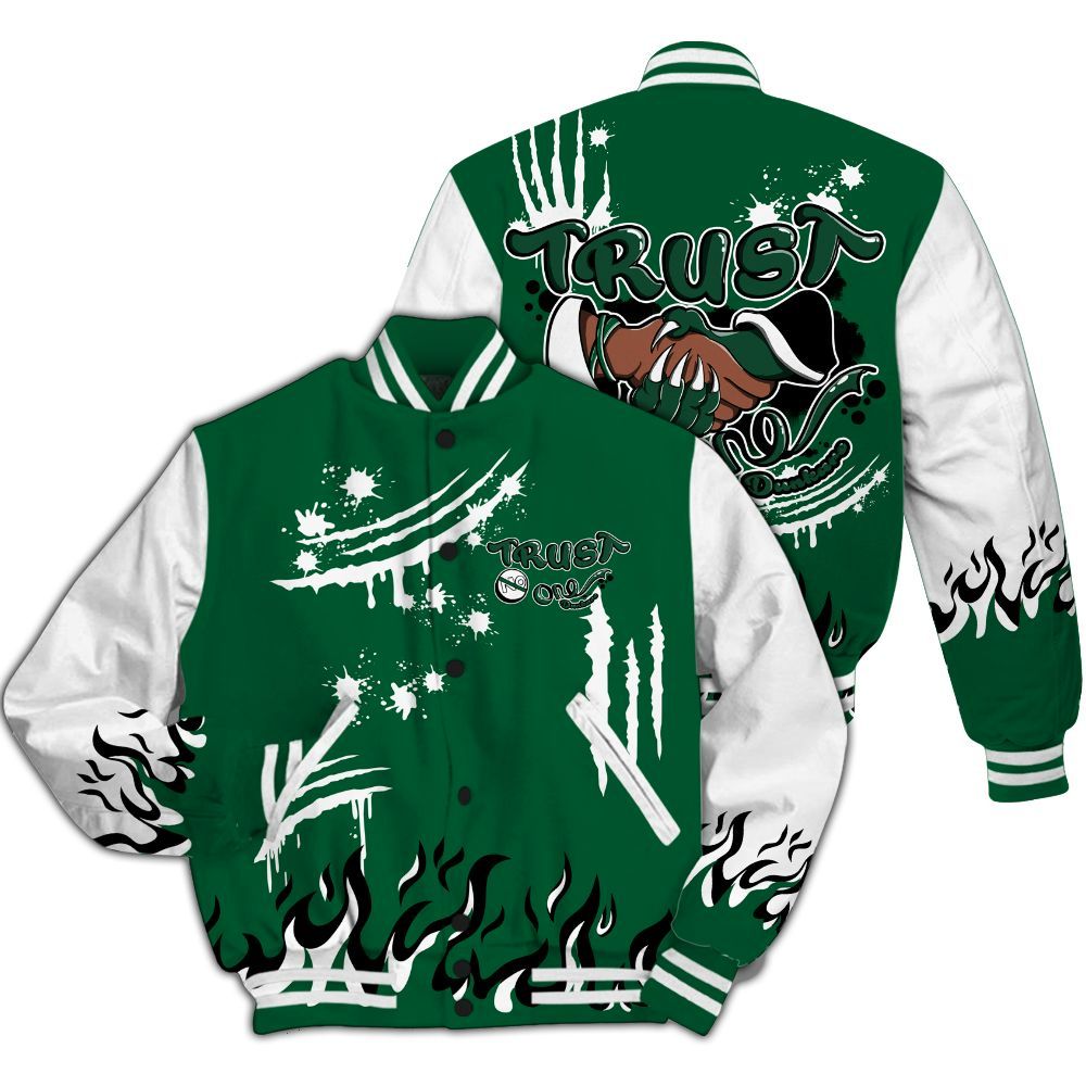 Varsity Jacket To Match High Gorge Green 1s - Graphic Trust No One All Over Print
