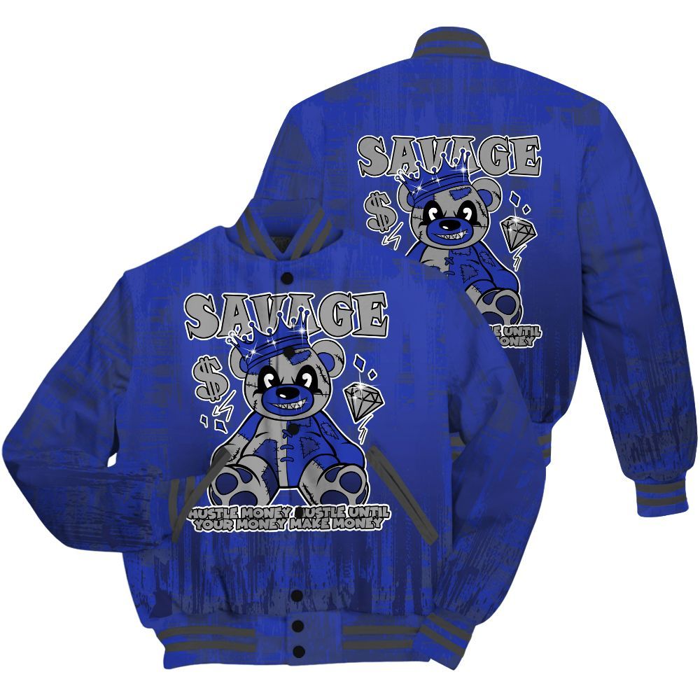 Varsity Jacket To Match Air Max Plus Black Racer Blue Shirt - Savages Bear Glitch Art All Over Print