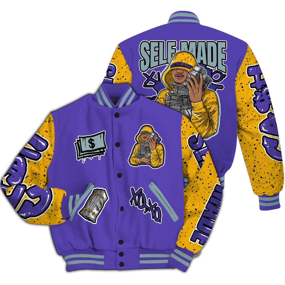 Varsity Jacket To Match Imperial Purple 4s - Selfmade Unique All Over Print