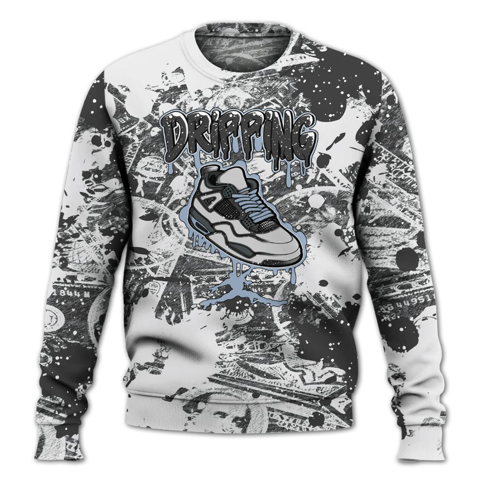 Sweatshirt To Match Reverse Black White 6s - Dripping Shoe 4S Graphic Street Art All Over Print