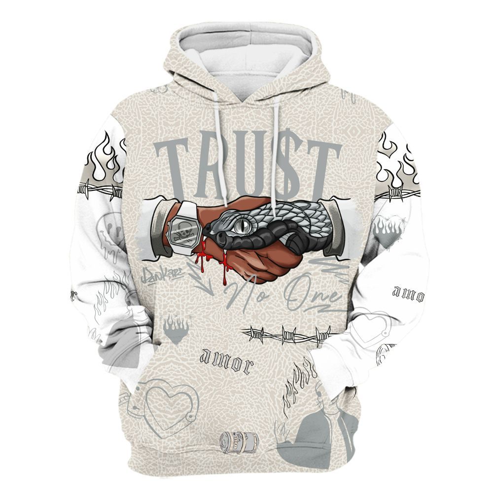 Hoodie To Match Retro Pure Money 3s - Snake Trust No One All Over Print
