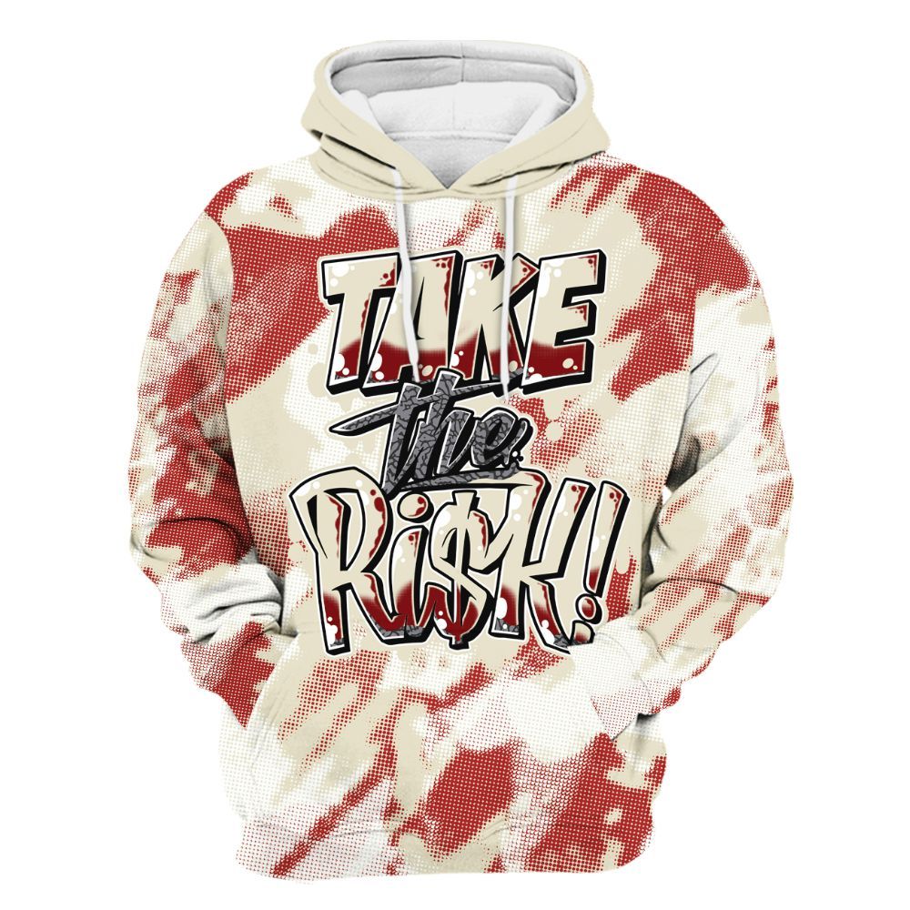 Hoodie To Match Cement Grey 3s - Take Risks Abstract All Over Print