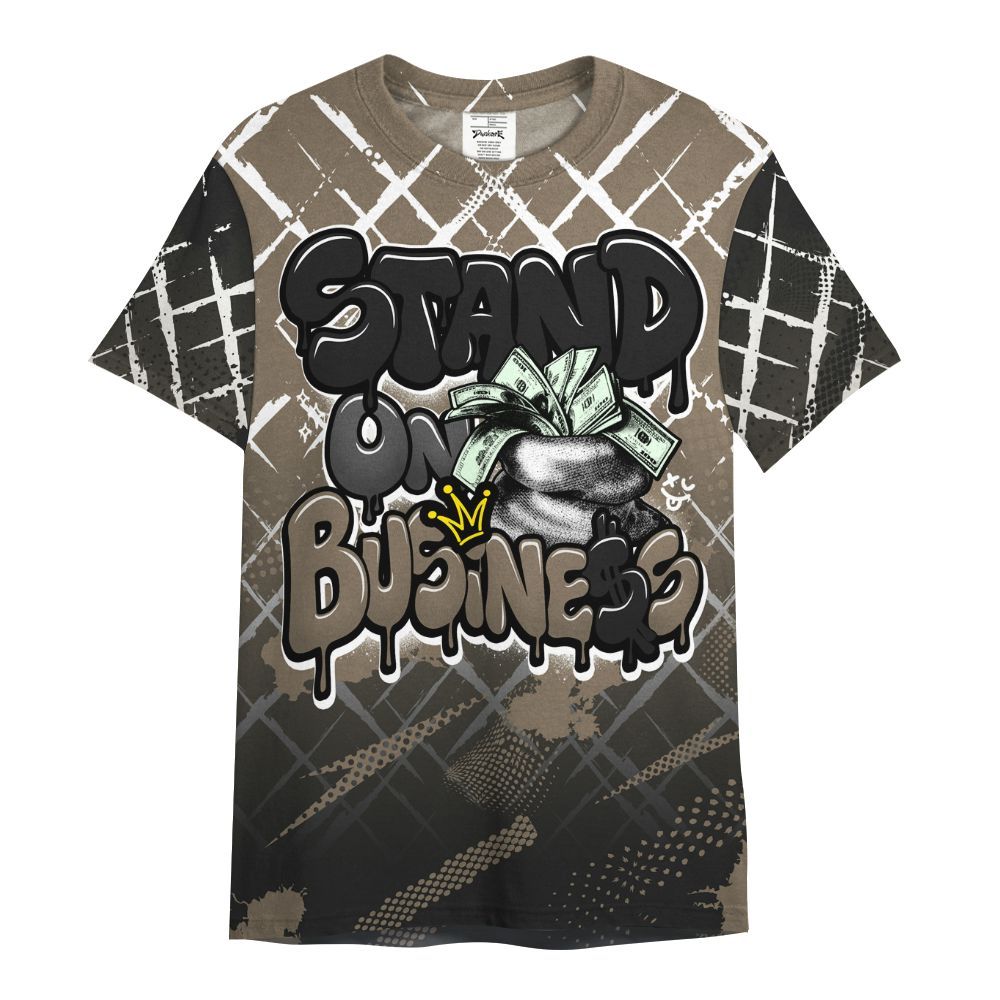 Shirt To Match Low OG Dark Mocha 1s - Halftone Stand Business Dripping All Over Print