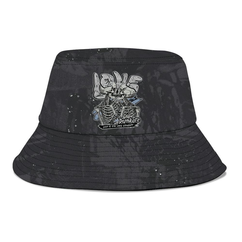 Bucket Hat To Match Reverse Black White 6s - Skull Love Graphic