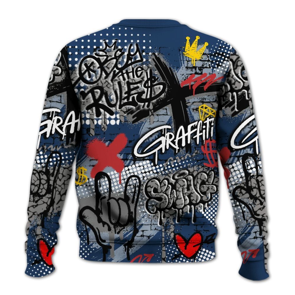 Sweatshirt To Match SP Sport Royal 3s - True It Real Graffiti Streetwear All Over Print