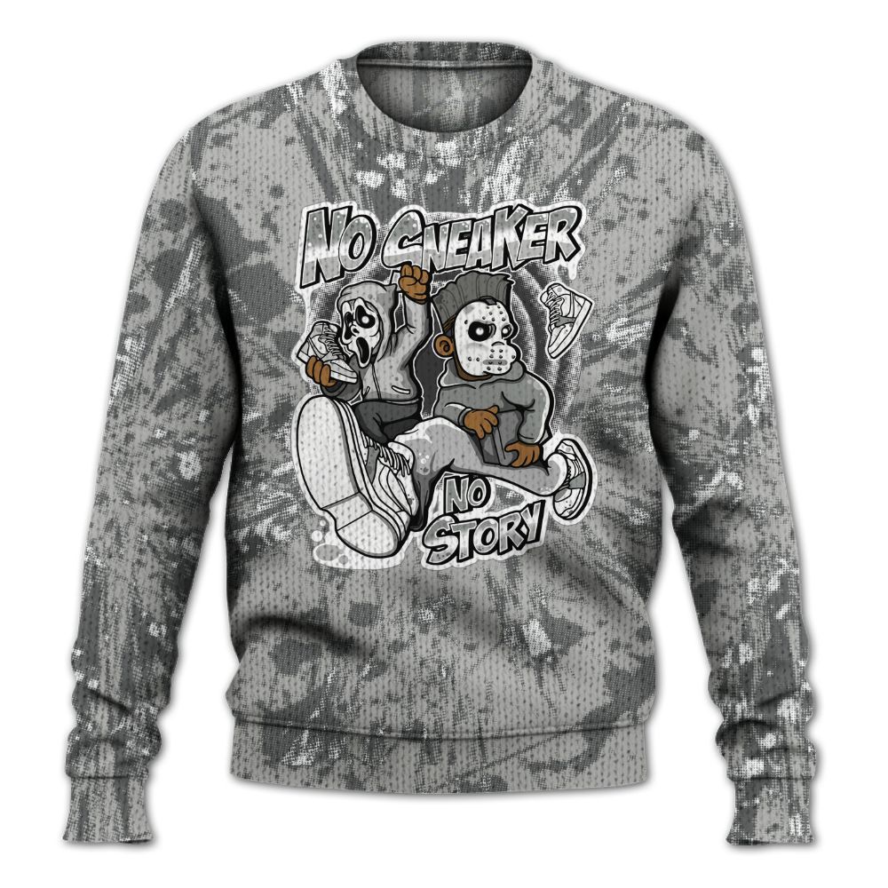 Knitted Sweater To Match Retro Wet Cement 4s - Sneakers Make Story Graphic Luxury